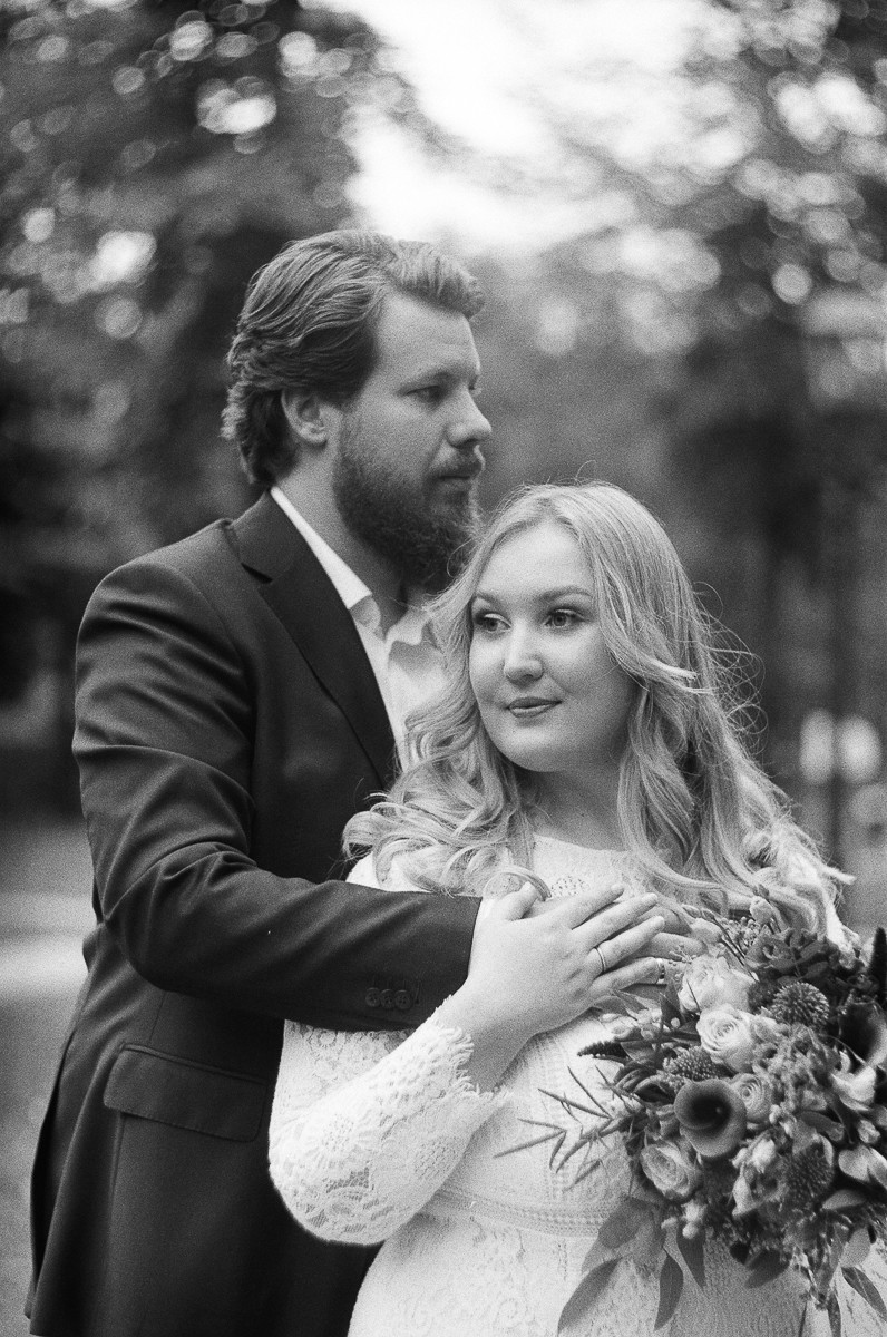 Black and white wedding photography session