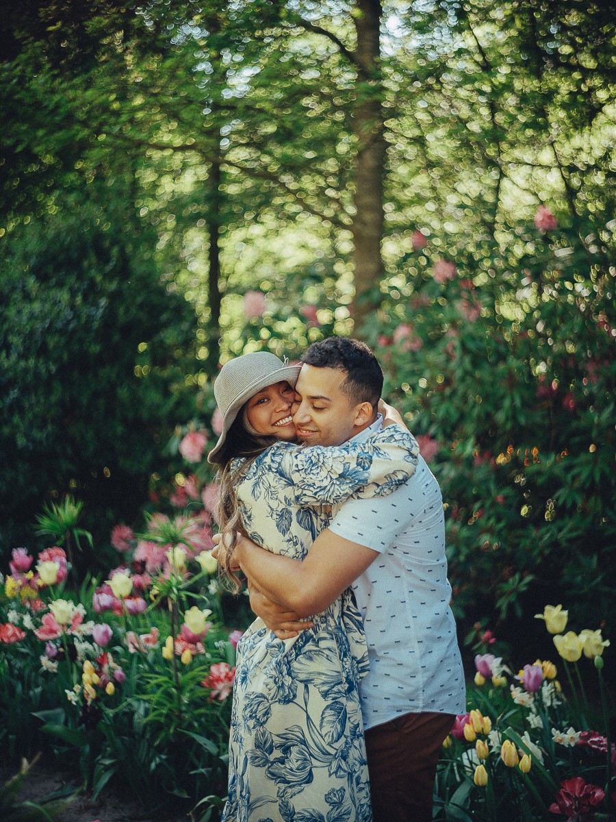 Natural Proposal Photos in Tulips