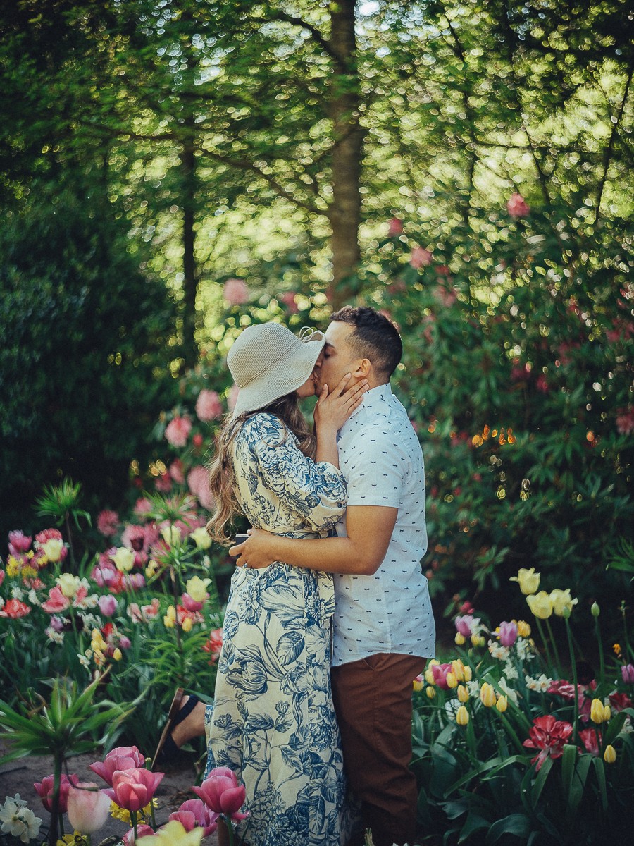 Surprise Proposal Photoshoot with Tulips