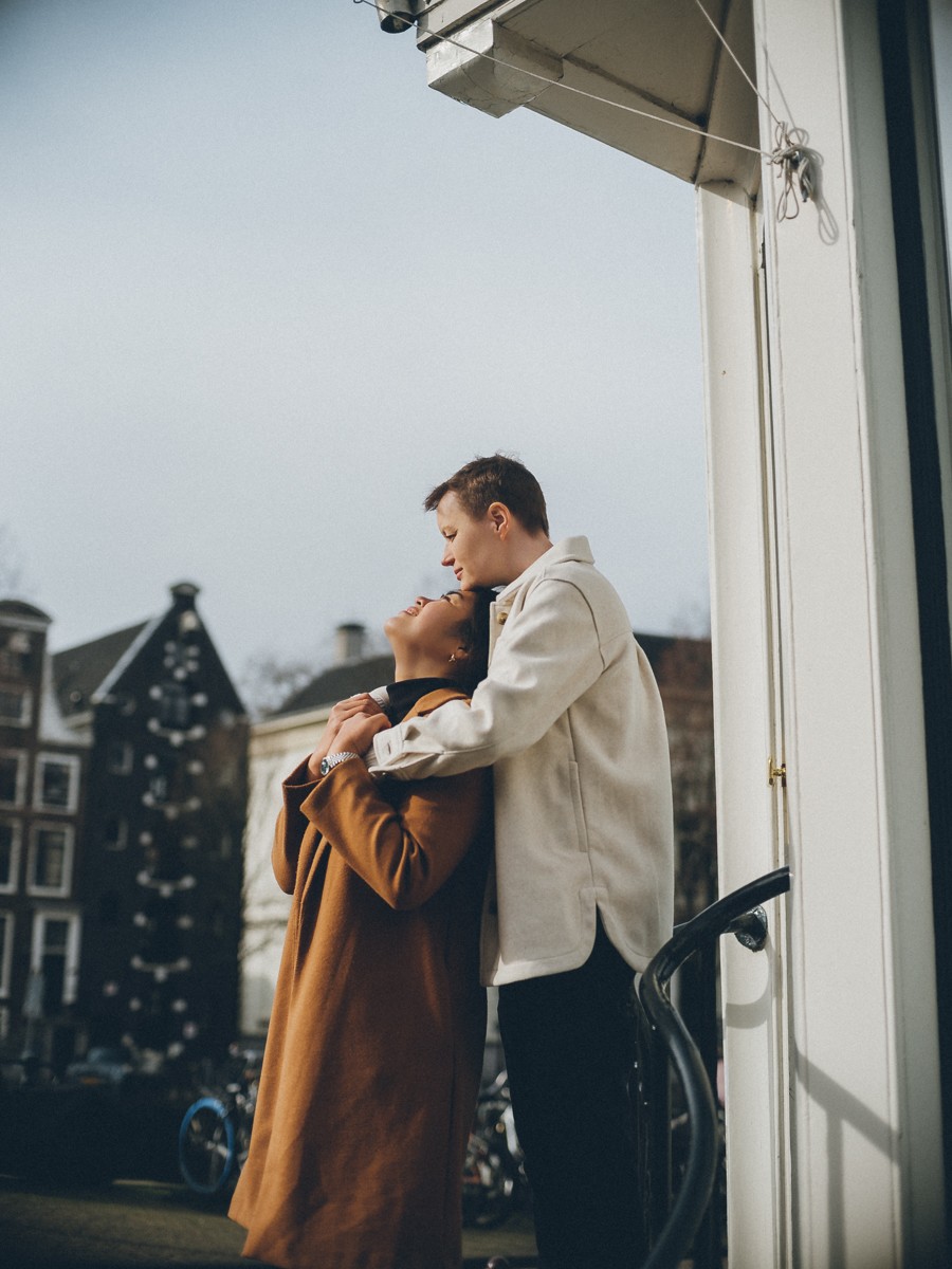 Atmospheric Queer Surprise Proposal Photowalk in Amsterdam