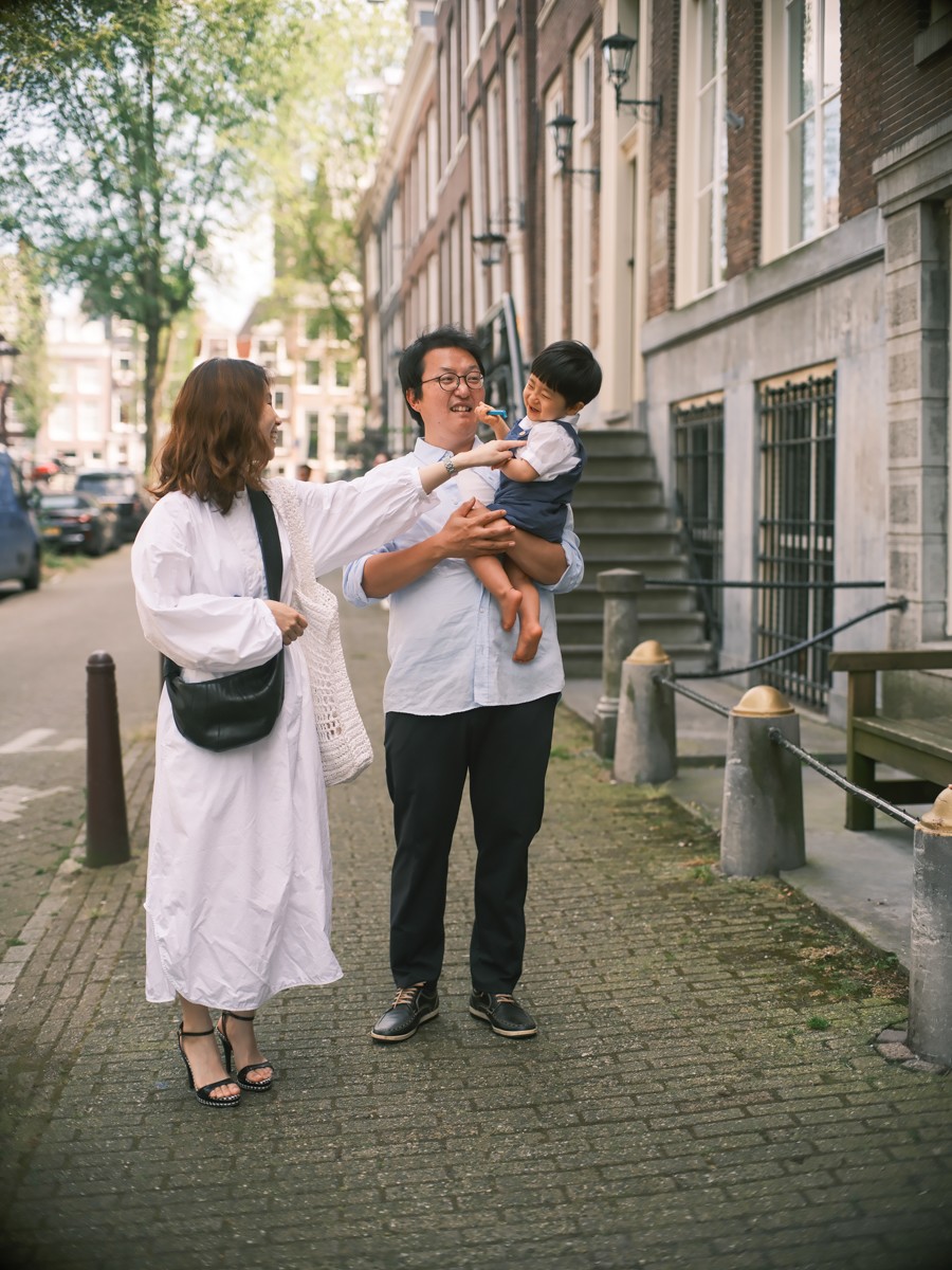 Cinematic Korean Family Photos Amsterdam Center