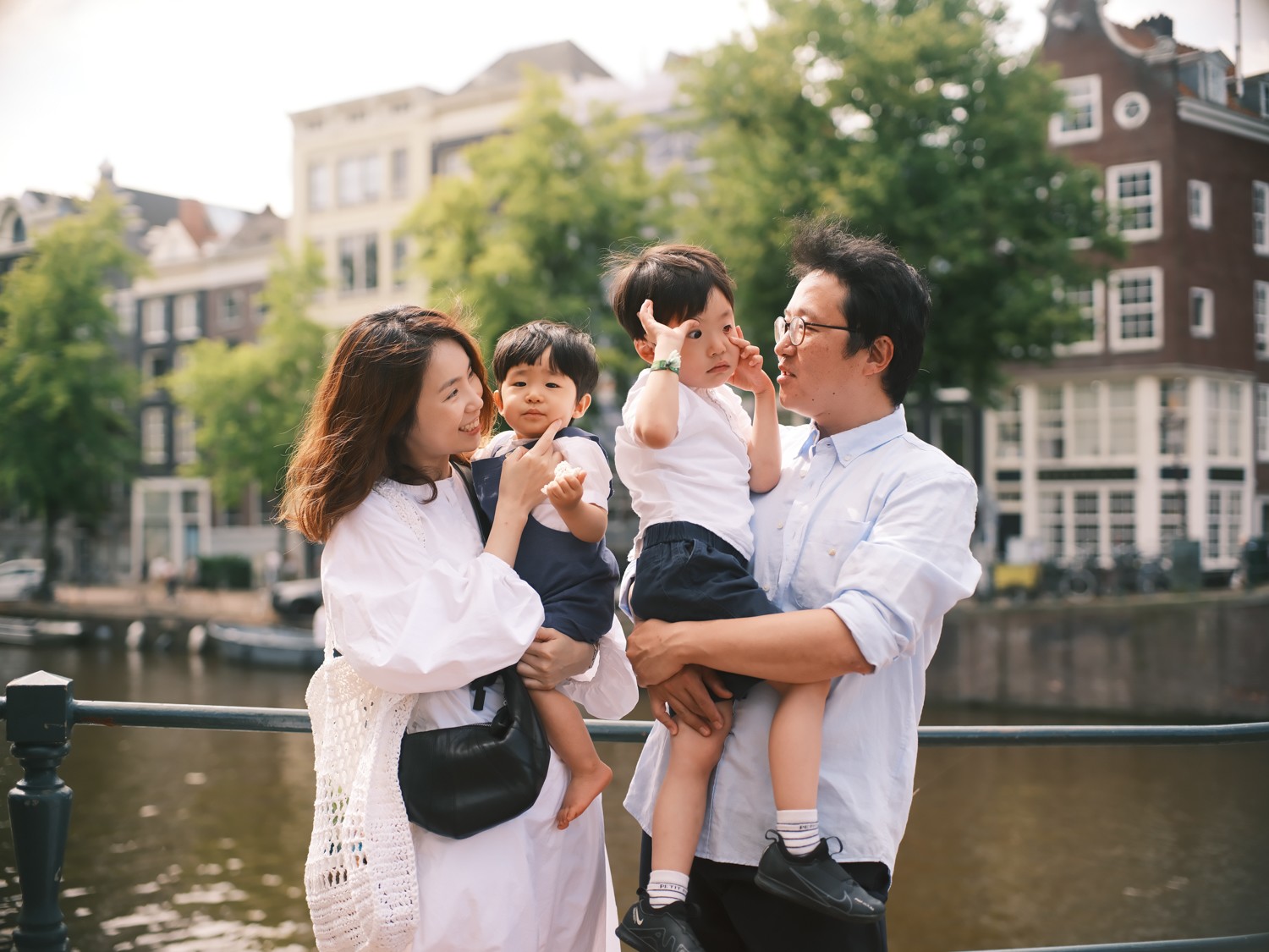 Intimate Korean Family Shoot Amsterdam Canals