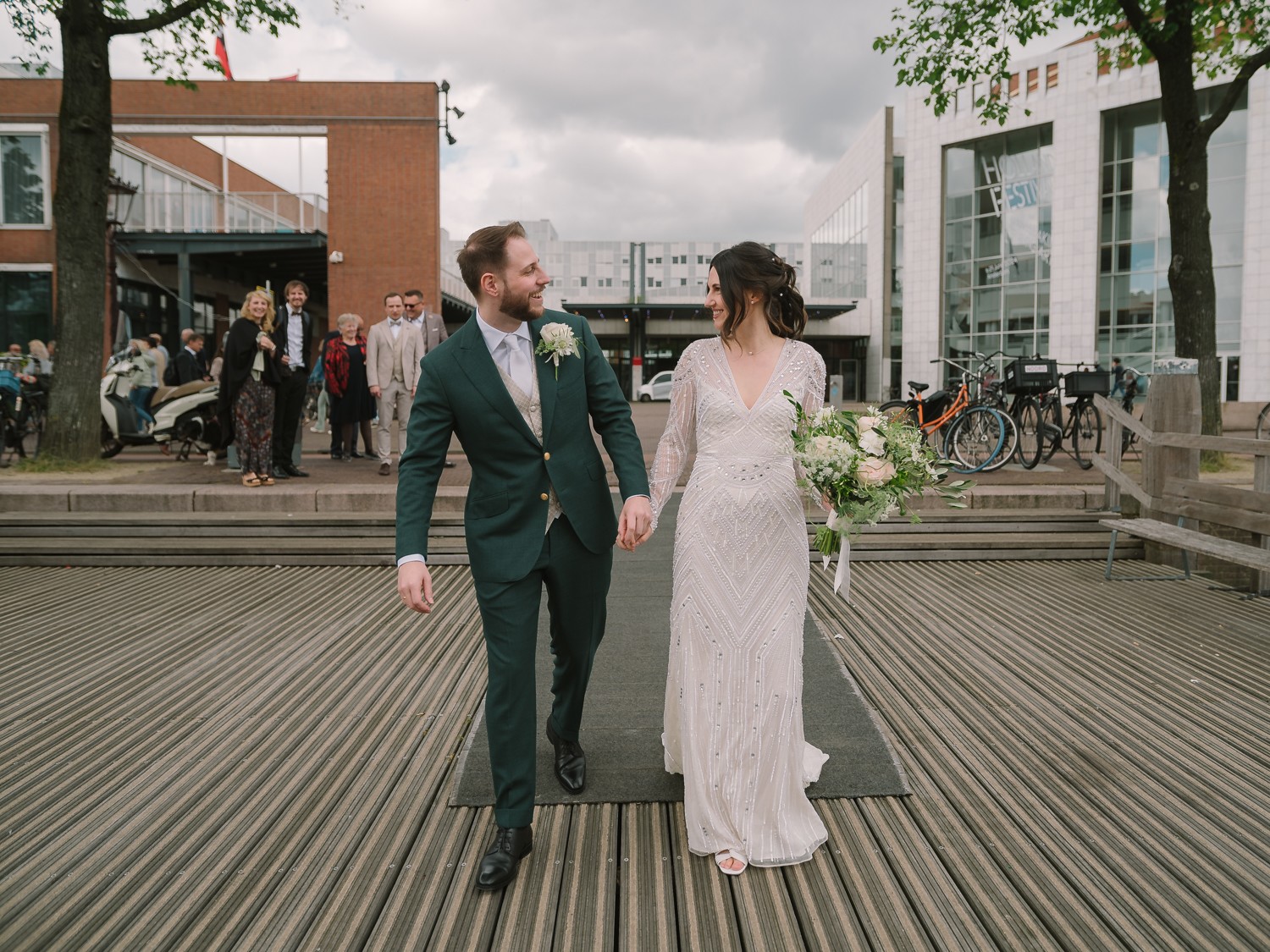 Outdoor Wedding Portraits Amsterdam Stopera