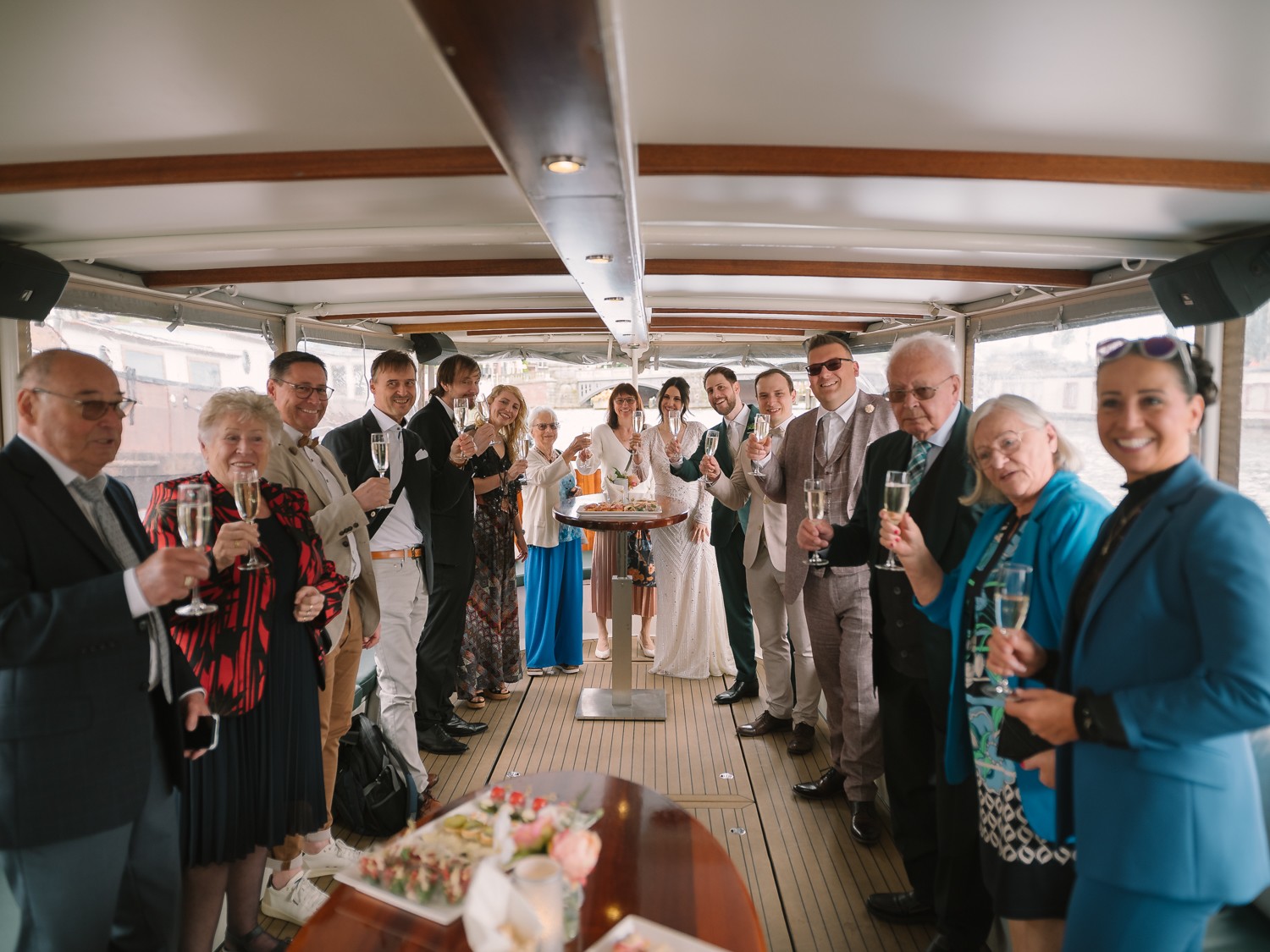 Candid Amsterdam Canal Cruise Wedding Session