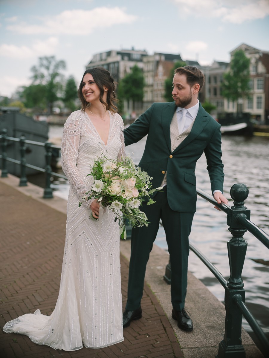 Cinematic Wedding Photoreportage Amsterdam Canals