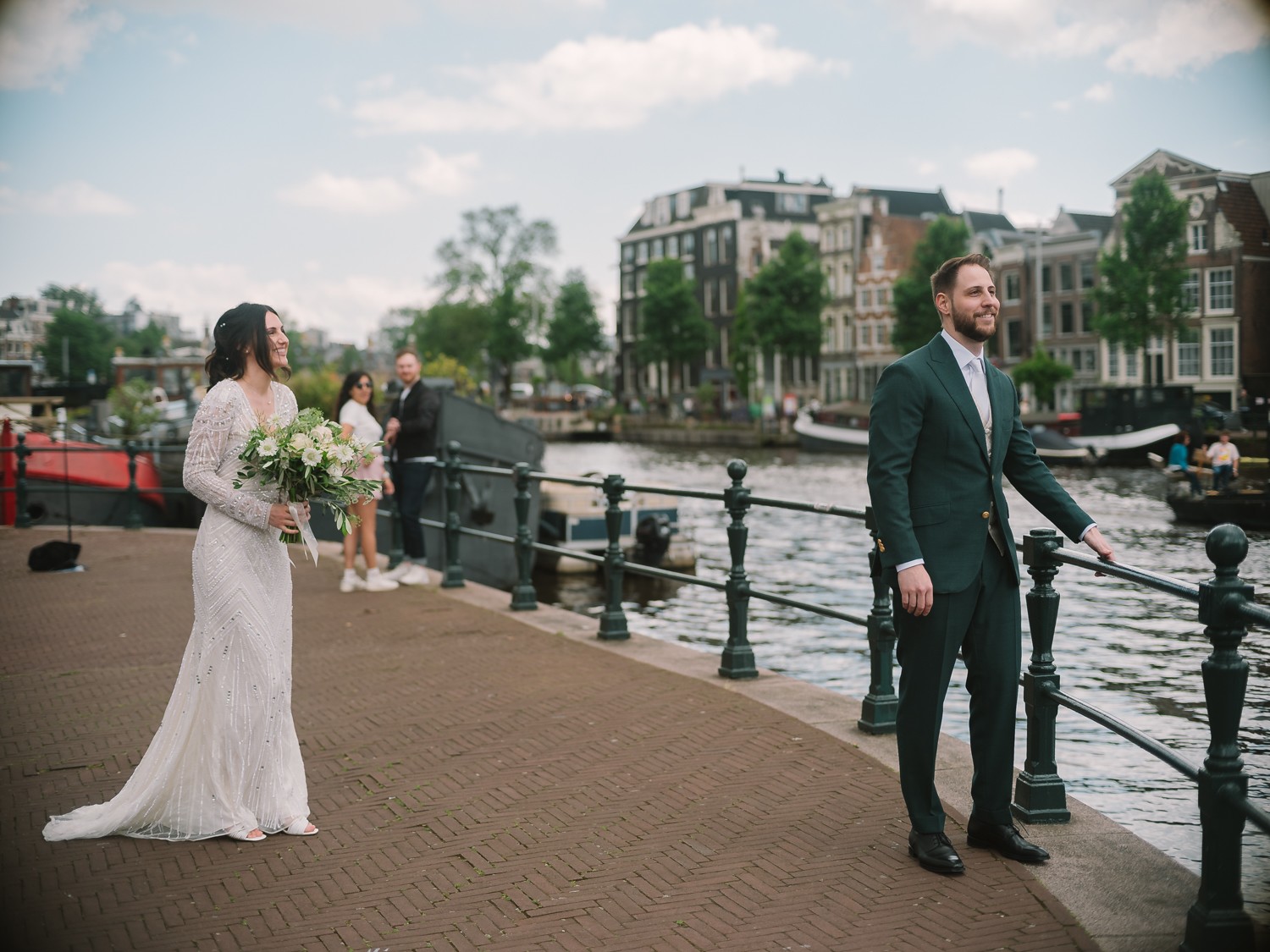 Outdoor Wedding Photoreportage Amsterdam Canals