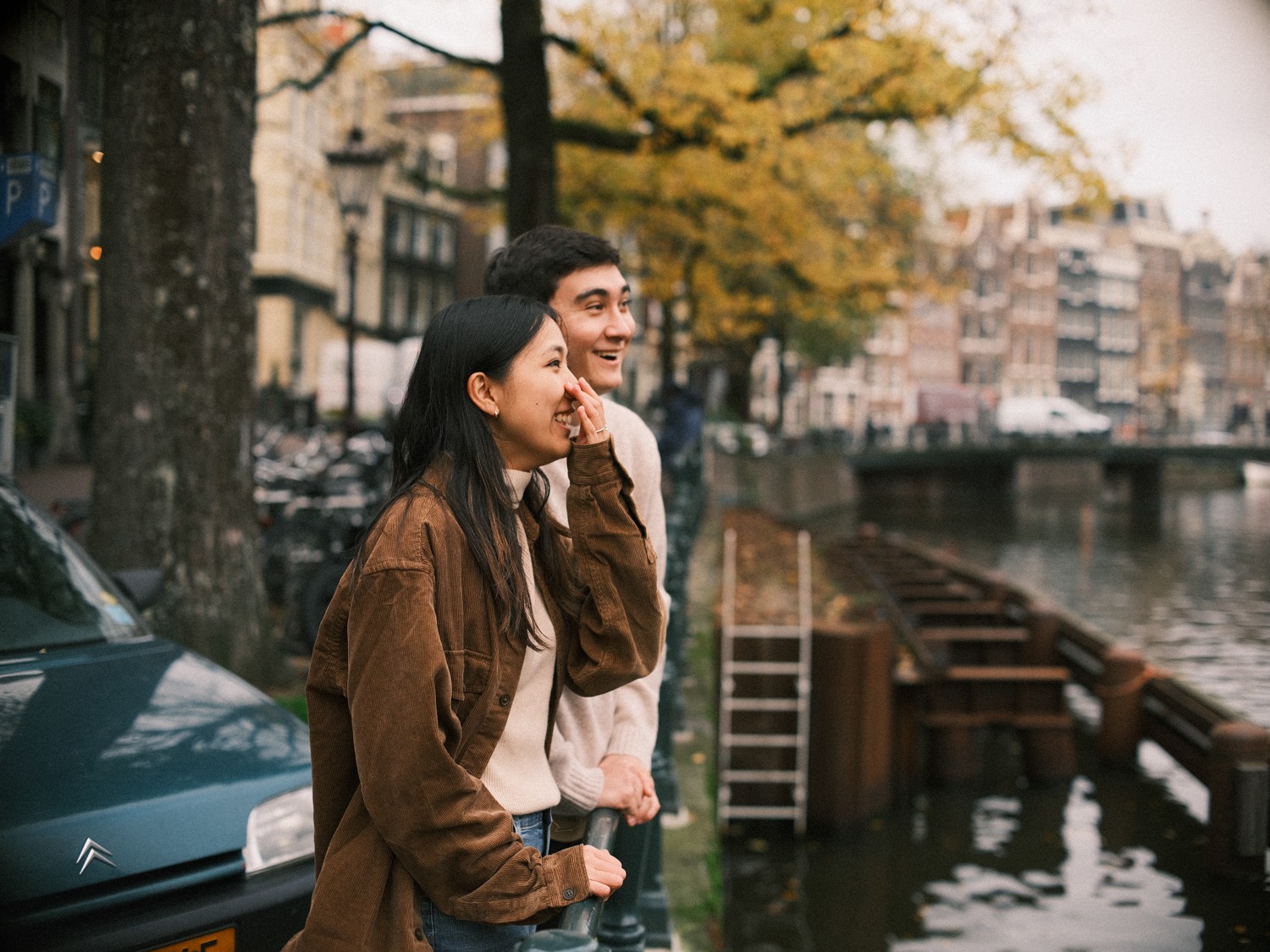 Enjoyable Engagement Photowalk Along Amsterdam's Canals