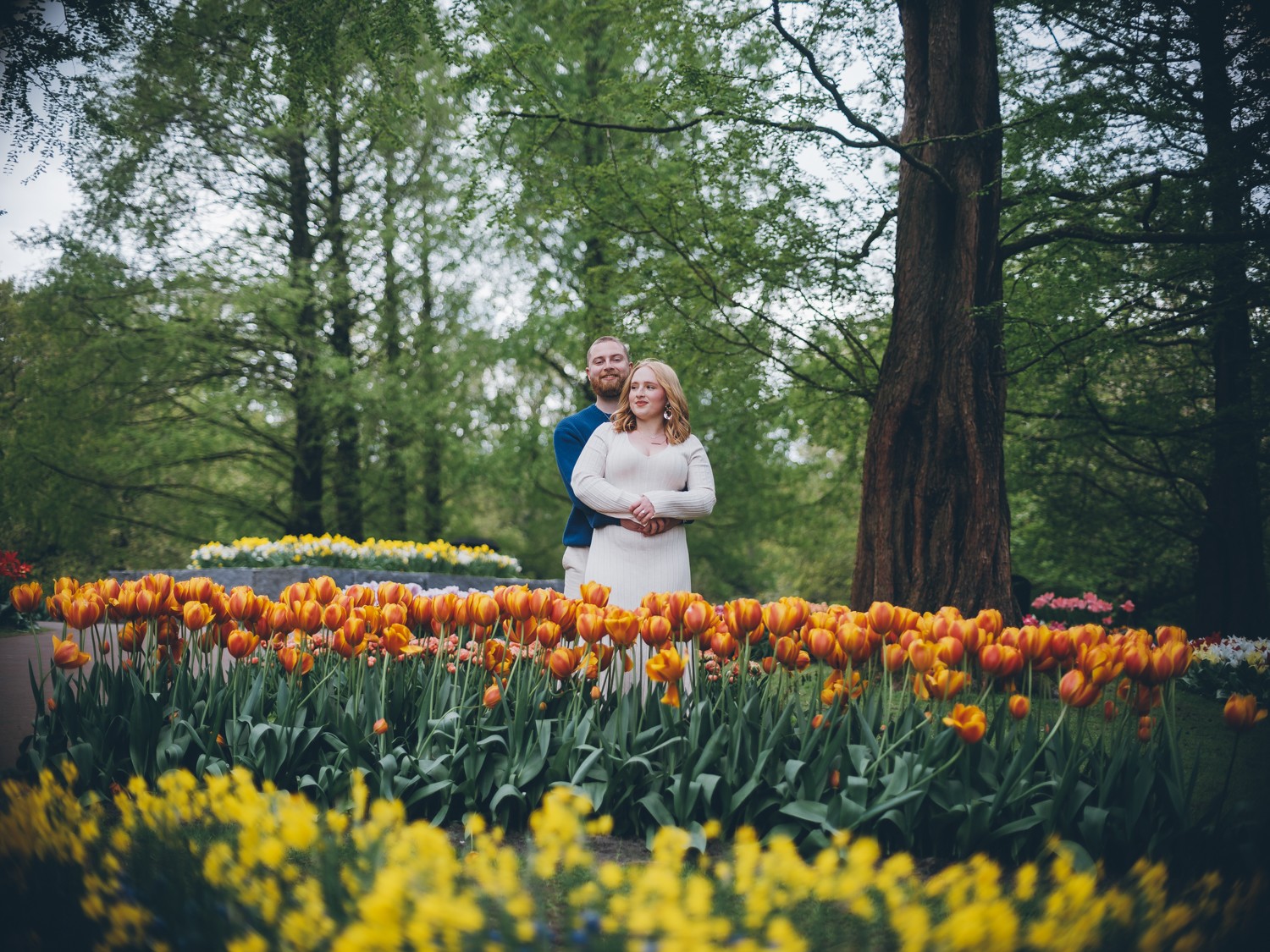 Unscripted Couple Shoot in Blooming Tulip Fields